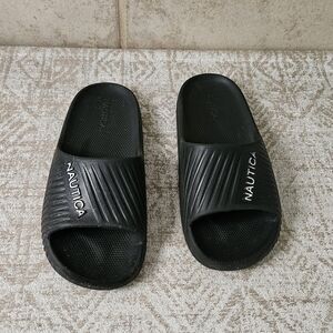 Nautica Black Slide Sandals Youth Boys 2